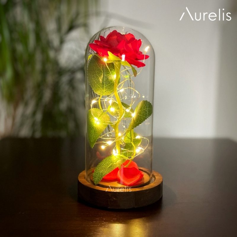Wieczna Róża Aurelis w Szkle LED – Idealny Prezent